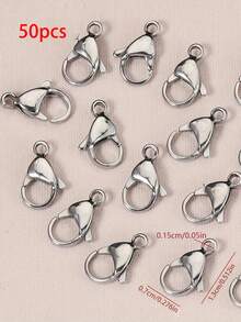 20/30/50pcs Stainless Steel Lobster Clasps, Secure Claw Connectors For Bracelet Necklace Chain, DIY Jewelry Making Supplies