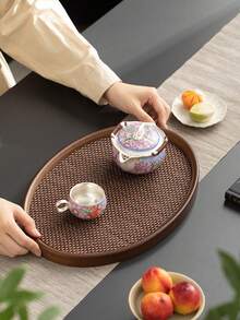 1 khay gỗ óc chó có tay cầm, dùng để đựng thức ăn, đồ ăn nhẹ, đồ uống, sushi, bít tết, pizza, món tráng miệng, bánh ngọt, bánh mì, khay ăn sáng, khay cà phê, khay trà, khay đồ nguội, dùng trong dịp Ramadan. - Màu Tím - Xem 4