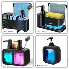 5-In-1 Kitchen & Bathroom Soap Dispenser Set, Includes Soap Pump, Sponge Holder, Cloth Rack, Draining Rack, And Brush Holder, Refillable Soap Bottle, Multipurpose Organizer For Kitchen And Bathroom, Modern Home Decor, Ideal Gift For Weddings, Mother's Day, Father's Day, Family And Friends - 彩色 - 查看 9