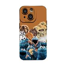 Estuche para teléfono Cookie Monster Fun Cookie Party Compatible con estuches para teléfonos   17  16 Pro Max  15 Pro Max  13 y  12 Material brillante 2 en 1 duradero a prueba de golpes y un regalo encantador para familiares, amigos y seres queridos - Negro - Ver 8