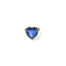 1pc Multi-Color Sparkling Heart Zirconia Stainless Steel Gold Adjustable Ring, Suitable For Girls' Everyday Wear And Parties, Exquisite And Simple Jewelry Gift. - Gold - View 19