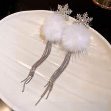 Silver Needle Snowflake Bow Christmas Earrings Design Sense Exquisite Sweet Studs Light Luxury High-End Versatile Earrings For Women - 43#銀針-銀色 - 查看 9