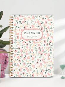 BUBU 2026-2027 年月度计划本，A5 螺旋装订，包含月度/周计划笔记本、日历、笔记栏、待办事项清单，办公用品，学习用品，2026 年新年礼物 - 彩色 - 查看 3