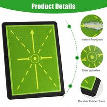 Golf Swing Training Mat With Ball Trace Detection System Swing Analysis Practice Pads For Golfers - Green - View 6