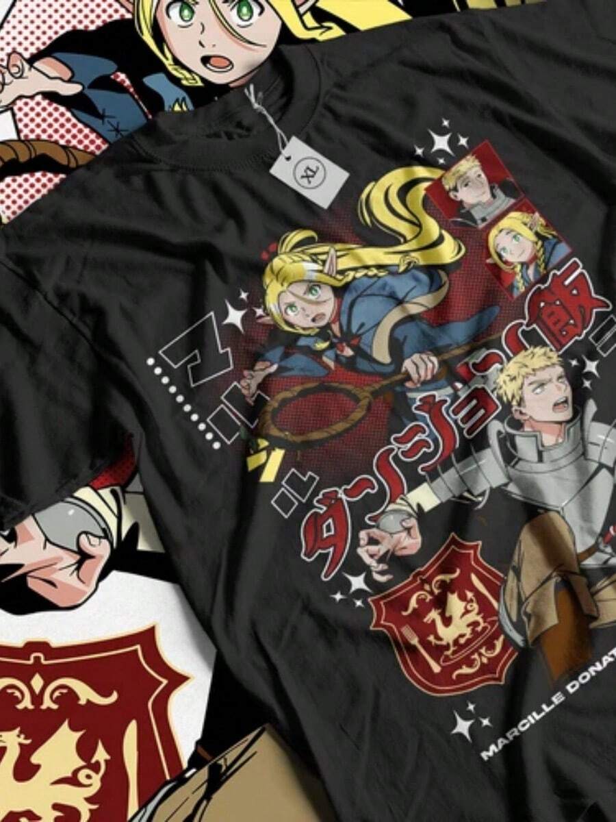 Marcille Concerned Delicious In Dungeon-Shirt All Size - Black - View 1