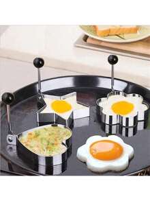 Stainless Steel Egg Rings, Round Omelette Mold, Breakfast Cooking Tool, Pancake Maker, Snack Maker, Ideal Gift For Valentine's Day, New Year, Mother's Day, Graduation, Kitchen Essentials - Multicolor - View 6