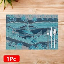 Bộ 1/4/6 tấm lót bàn ăn bằng vải lanh họa tiết đàn cá hình học, thích hợp cho bàn ăn, trang trí quanh năm, thảm trải bàn hiện đại có thể giặt được, trang trí phòng, lót ly, thảm trải bàn ăn nhà bếp, trang trí tiệc trong nhà và ngoài trời, trang trí nhà cửa, quà tặng lý tưởng. - Nhiều màu - Xem 15