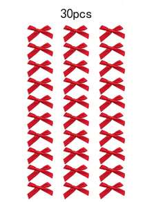 30件套女士发饰套装，包含红色丝带、时尚蝴蝶结发夹、甜美丝绸发夹、优雅公主芭蕾Y2K仙女风发饰，适合日常佩戴，可爱发夹，小巧缎面发夹，迷你蝴蝶结发夹，发饰，发爪，发夹，头饰，发卡 - 紅色 - 查看 6