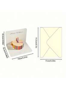 1pc 3D Pop-Up Birthday Greeting Card With Balloon, Cake And Candy Patterns - Includes Card And Envelope, Perfect For Any Birthday Party Invitation, Versatile Creative Birthday Card - Multicolor - View 8