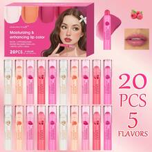 20pcs Lipstick Set Soft Lipstick, Moisturizing Gloss, Moisturizing Balm, Transparent Tone, Shiny Gloss, Ideal For Ladies With Lip Makeup - 20pcs潤唇膏套裝 - 查看 1
