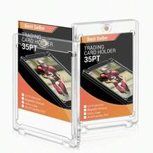 10pcs Acrylic Magnetic Card Display Boxes, Super Protective 35PT Trading Card Holder, Suitable For Baseball, Football, Sports Cards, Scratch-Resistant, Easy Assembly Storage Solution, Football Card Box, Graded Card Holder, Game Card Box, LPS Figurines, Acrylic Card Holder - Multicolor - View 4
