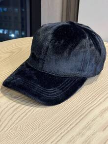 1pc Other Adorable Polyester Fleece Warm Decorative Beanie Hat For Men, Winter Fluffy Warm Baseball Cap, Thickened Baseball Cap, Versatile Solid Color Cold Hat, Autumn/Winter - Baseball Cap - View 11