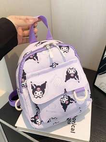 Mochila Sanrio Kuromi e Hello Kitty - Adequada para estudantes do ensino fundamental, médio, high school e faculdade, mochila infantil espaçosa, ideal para escola, viagens e uso diário. Design de desenho animado fofo, detalhes requintados, material durável, alças de ombro reforçadas, design de múltiplos bolsos, pode armazenar livros, artigos de papelaria e itens essenciais, confortável para carregar por muito tempo, um presente ideal para fãs de todas as idades da Sanrio. - Multicolorido - Visão 5