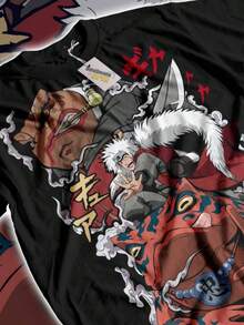 Jiraiya-Shirt Shippuden Unisex Anime Manga Shirt Sweater Soft Tee - màu đen - Xem 5
