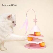 1pc Cat Toy, Self-Entertainment Cat Toy, Fun Cat Toy, Brand New Macaron Colors, Cat Toy Turntable, Cat Toy Ball, Cat Toy Bell, Scratch Pad Puzzle Toy, Interactive Cat Toy, Suitable For Kittens, Indoor Cat Toy Ball, Perfect For Playing In Boring Indoor Environments - Multicolor - View 1