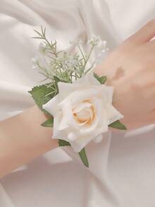White (1 Piece Wrist Corsage)
