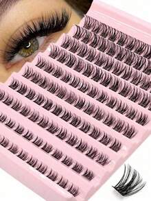 D-Curl Fluffy False Eyelashes, Soft & Dense, Create Natural Look, Eyelash Clusters, Individual False Lashes - D - View 1