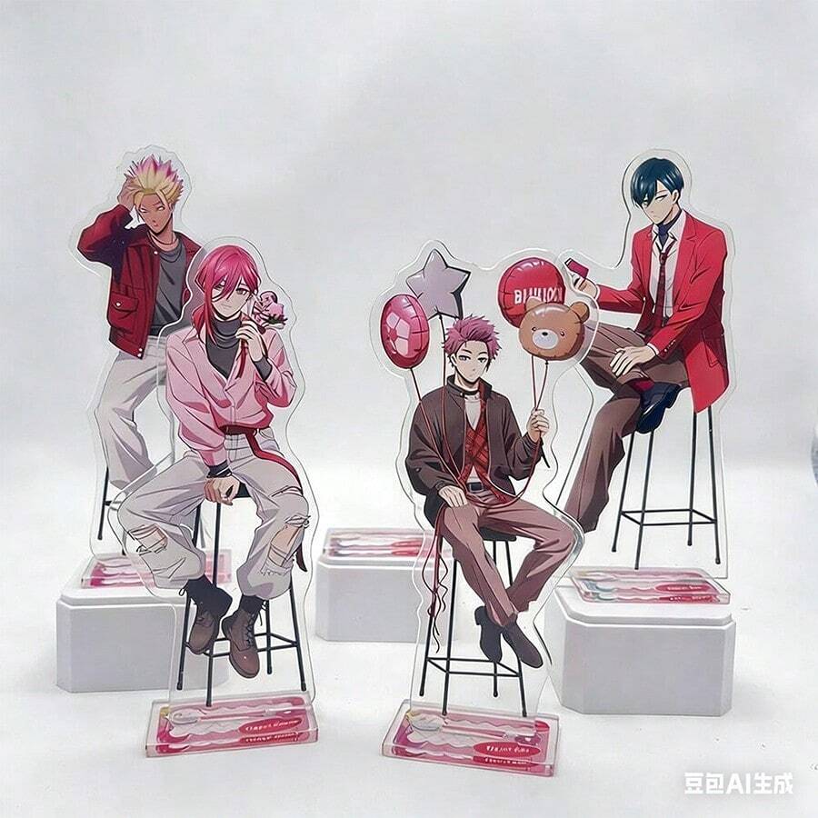 Blue Lock 情人节限定版亚克力立牌套装 | 伊佐木、蜂鸟、千切桌面摆件官方周边 - 彩色 - 查看 1
