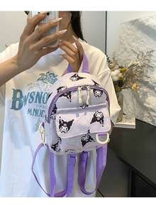 Mochila Sanrio Kuromi e Hello Kitty - Adequada para estudantes do ensino fundamental, médio, high school e faculdade, mochila infantil espaçosa, ideal para escola, viagens e uso diário. Design de desenho animado fofo, detalhes requintados, material durável, alças de ombro reforçadas, design de múltiplos bolsos, pode armazenar livros, artigos de papelaria e itens essenciais, confortável para carregar por muito tempo, um presente ideal para fãs de todas as idades da Sanrio. - Multicolorido - Visão 12
