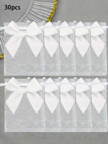 30pcs White Bow Transparent Organza Bags, 3.9x4.7 Inches, Premium Clear Organza Pouches, Jewelry Bags, Rose Drawstring Bags, Wedding Favor Bags, Small Gift Bags, Mini Drawstring Bags, Mesh Sachet Bags, Suitable For Wedding Party Favors, Mother's Day Gifts, Bridal Shower, Christmas Party Supplies