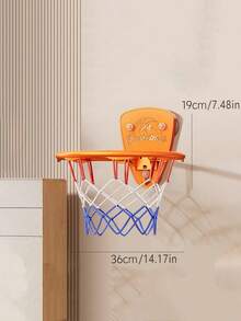 Adjustable Wall-Mounted Kids Basketball Hoop Set, Suitable For 3-8 Years Old, Cartoon Animal Design, Multi-Function Shooting And Ring Toss Game, Foldable And Easy To Store, Indoor/Outdoor Parent-Child Sports Toy, Suitable For Boys And Girls - Multicolor - View 6
