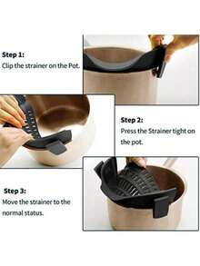 1pc Adjustable Silicone Pot Strainer, Kitchen Pot Bowl Strainer Filter, Handheld Pot Colander For Draining Pasta, Vegetables, Fruits - Nhiều màu - Xem 6