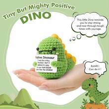 1件正能量恐龙动物礼物 - 可爱的纯手工恐龙礼物，可缓解焦虑，鼓励和促进心理健康，适合青少年、朋友和啦啦队员 - 彩色 - 查看 3