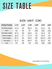 Conjunto de top de manga corta y pantalones con estampado de corazón para niña adolescente - Gris Oscuro - Ver 6