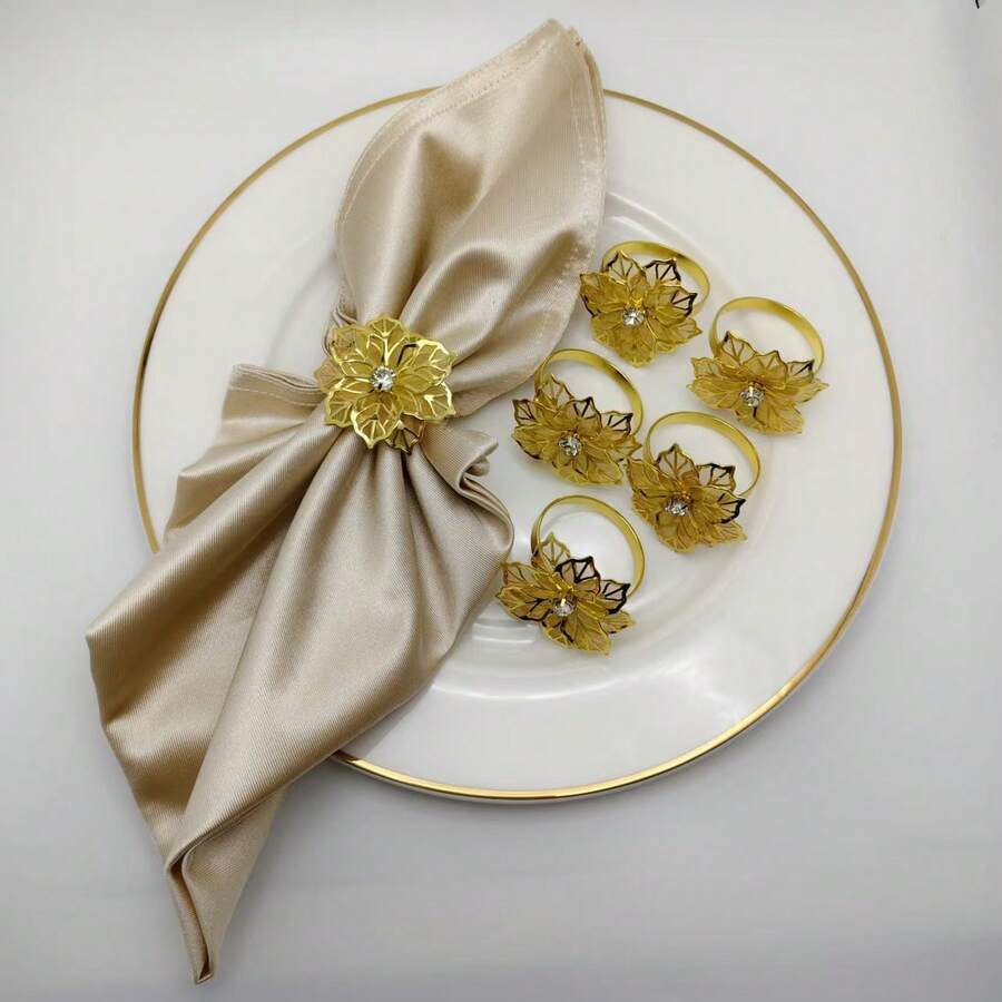 6pcs/12pcs Creative Napkin Rings, Decorative Napkin Holders For Hotel, Wedding, Restaurant, Dining Table Decor - Multicolor - View 1