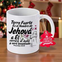 11oz Ceramic Bible Verse & Spanish Scripture Coffee Mug - Bilingual Inspirational Bible Study Cup, Non-Slip Durable Gift For /, Spanish Learners, Christmas, Birthdays, Home & Office Use (Hand Wash Only) - Religious Gift - 黑色 - 查看 1