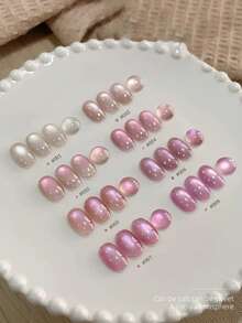 Miss Leia 1-8 15ml Spring/Summer Nail Cherry Blossom Diary Cat Eye Gel Nail Polish, High-Density, Whitening, Versatile Nude Pink Magnetic Nail Polish, Color Gel Clear Coat, Beginner Nail Art, UV LED Curing, Soakable Semi-Permanent, Suitable For Beauty Salons, Nail Salon Sets, DIY, Home, Holiday Gifts For Women, Nail Art - 裸粉色 - 查看 2