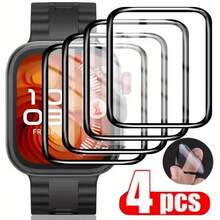 4pcs PMMA Material Soft Screen Protector Film Compatible With Huawei Fit 4/Fit 4 Pro, 3D Full Coverage, Super Protection, High Clarity, Applicable To Watch Screen Protector, Smartwatch Protective Film, Bubble-Free Easy Installation, Compatible With Huawei Device Accessories, Small Tool Protector