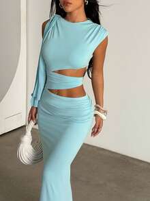 Elegant Sexy Hollow-Out Asymmetric/Asymmetrical Formal Evening Dress