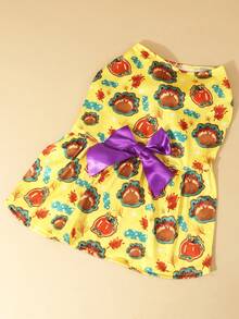 1pc Cute Pet Dress, Made Of Polyester Fabric, With Bow Decor, Suitable For Small To Medium Cats And Dogs, Suitable For Indoor And Outdoor Wear - Multicolor - View 8