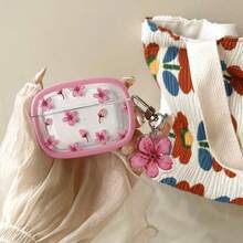 粉色花卉图案保护壳，兼容苹果手机，防刮防摔。 - 無色 - 查看 14