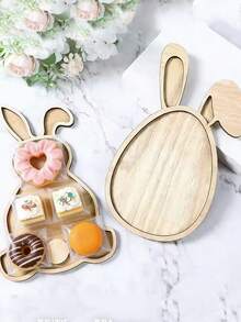 1个印有兔子和彩蛋图案的木质托盘，非常适合盛放复活节装饰品、沙拉、蛋糕、饼干和干果，是复活节、主题派对和生日派对的理想之选。 - 彩色 - 查看 2