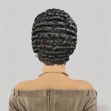 Lolely Dream Pixie Cut Afro Curly 100% Human Hair Wig Short Pixie Cut Natural Black Color Machine Human Hair Kinky Curly Wigs For Women 99j Black 30 27 Color For Women Daily Party Use Wig Pixie Cut Wig Short Afro Curly Human Hair Wig Machine Made - Natural Black - View 5