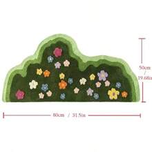 1 Peça, Tapete de Banheiro de Musgo Floral 3D, Tapete Aveludado Absorvente, Tapete Antiderrapante para Sala de Estar, Quarto, Varanda, Lavável em Máquina, Retangular, 1600G/M², 2,5Cm de Espessura, Fibra de Poliéster, Revestimento Não Tecido, Decoração Fofa de Inverno Acessório de Banheiro - Multicolorido - Visão 5