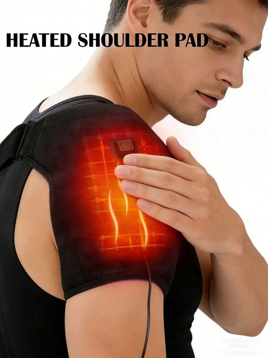 AXH. Electric Heated Shoulder Massager Wrap, Warm Shoulder Support - Black - View 1