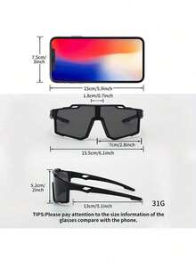 1pc Men's Frame Multi-Color Simple Fashion Glasses And Usage CHC2 - Black Frame, Black Membrane - View 3