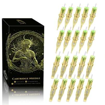 20 PCS Tattoo Cartridge Needles,5rl Tattoo Cartridges Tattoo Needles With Membrane Standard 3RL 5RL 7RL 9RL Pro Disposable Tattoo Needles, Round Liner Shader Magnum For Tattoo Supplies (1005RL)