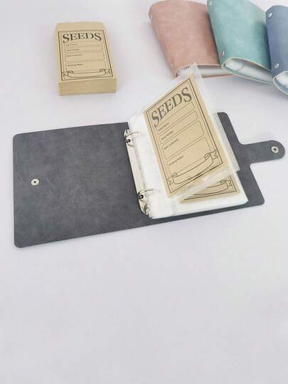 1 Set Garden Seed Storage & Organization Kit, Faux Leather Seed Binder With 50 Resealable Seed Envelopes, Waterproof & Mildew Resistant, Includes Thanksgiving, Valentine's Day, Mother's Day, Father's Day, Birthday, Anniversary, And Back To School Themed Envelopes