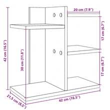 vidaXL Organisateur de bureau noir 42x21,5x42 cm ingénierie du bois - Noir - Voir 9