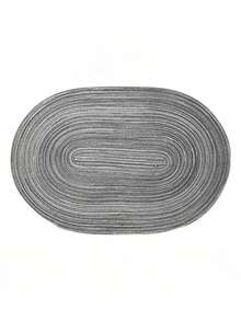 6pcs Woven-Look Placemats, Heat Resistant, Absorbent, Anti-Slip, Quick Dry Silica Gel Table Mats - Dark Grey - View 2