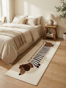 1 件腊肠犬仿羊毛地毯，舒适的秋冬家居装饰，防滑且易于清洁的地毯，适用于卧室、客厅、床边，适合各种场景和日常使用、主题派对、厨房、浴室、书房等。