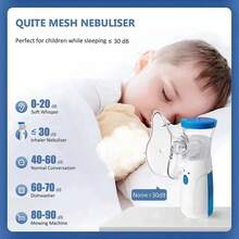 Nebulizador portátil silencioso, inhalador de mano con desmontable batería, nebulizador doméstico - Blanco - Ver 4
