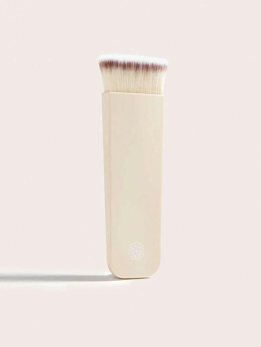 PRINCESS SIYU 米色腮红化妆刷，舞妓刷，适用于面部或身体彩妆，可搭配液体或膏状粉底使用，无柄，混合并晕染妆容，浓密合成刷毛，1支装 - 米色 - 查看 1