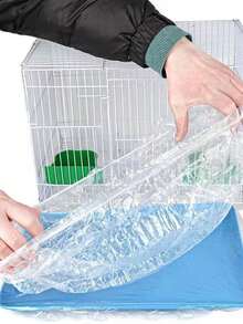 50/150pcs Disposable Cage Liners,Stretchable Disposable Pet Cage Liner,Rabbit Tray Liner, Pet Tray Elastic Transparent Plastic Bag,Extra-Thick Construction Resists Tearing, Cleaning Bag Easy Clean / Quick Clean, Garbage Bag - Transparent - View 5