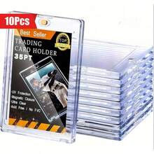 10pcs Acrylic Magnetic Card Display Boxes, Super Protective 35PT Trading Card Holder, Suitable For Baseball, Football, Sports Cards, Scratch-Resistant, Easy Assembly Storage Solution, Football Card Box, Graded Card Holder, Game Card Box, LPS Figurines, Acrylic Card Holder - Multicolor - View 9