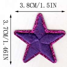 10 piezas de parches bordados con forma de estrella, adecuados para ropa, bolsos, zapatos, sombreros, decoración del hogar, con plancha - Multicolor - Ver 5